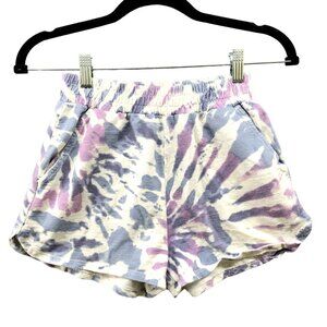 H&M‎ Youth Girls Size 18 Sweat Shorts Blue Purple Tie Dye Pull On Cotton Sporty